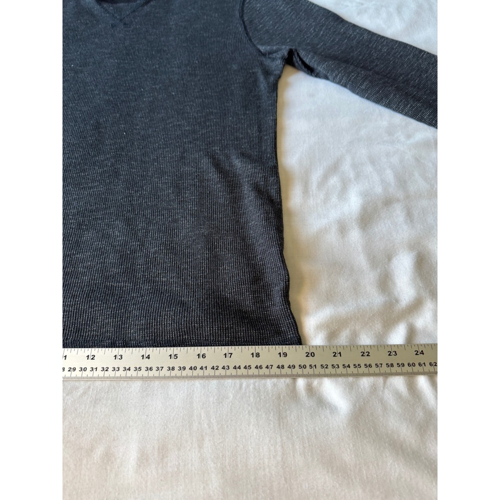 Old Navy Mens Charcoal Gray Waffle Knit Thermal Shirt Large Gorpcore Basics - Picture 11 of 12